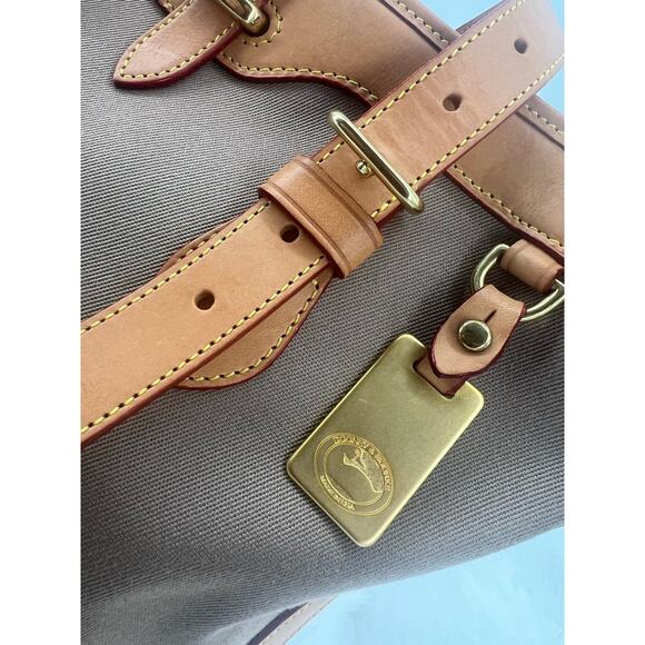 Dooney & Bourke Cabriolet Gray Canvas Tote with Leather trim - Picture 8 of 11
